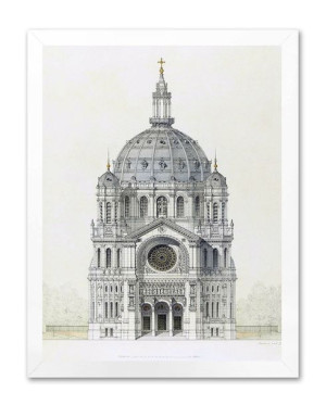 Obraz na płótnie rysunek katedra 33x43cm