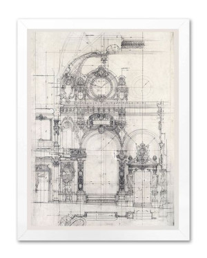 Obraz na płótnie rysunek techniczny 33x43cm
