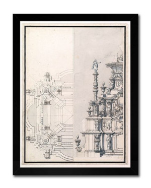 Obraz na płótnie plan rysunek techniczny 33x43cm