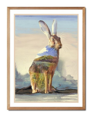 Obraz na płótnie zając w górach 33x43cm