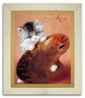 Obraz na płótnie 32x27cm zagubiony kotek