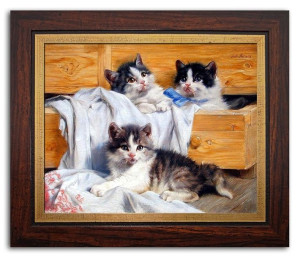 Obraz na płótnie 31x26cm szare kotki