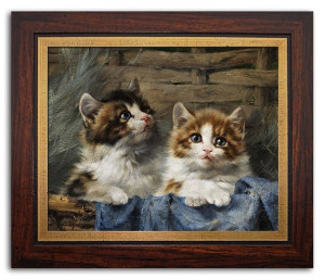 Obraz na płótnie 31x26cm dwa małe kotki