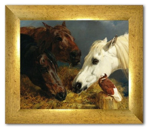 Obraz na płótnie 31x26cm wypoczynek koni