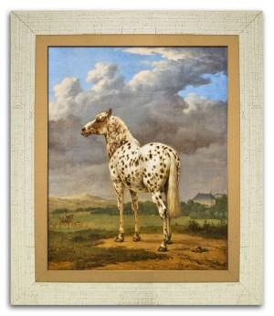 Obraz na płótnie 27x32cm łaciaty koń