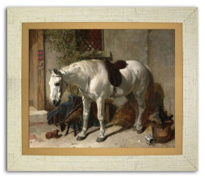 Obraz na płótnie 30x24cm biały koń