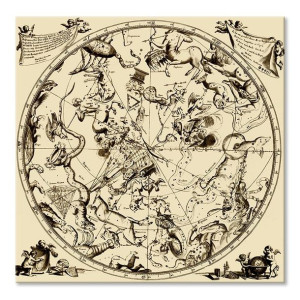 Obraz na płótnie mapa nieba znaki zodiaku 30x30cm