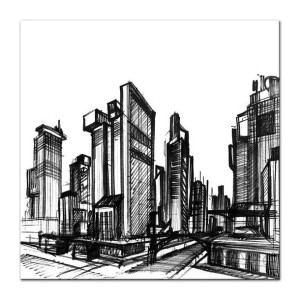Obraz na płótnie czarno-biały minimalizm 30x30cm