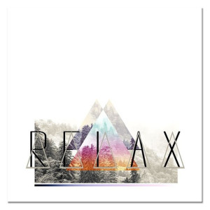 Obraz na płótnie napis Relax 30x30cm