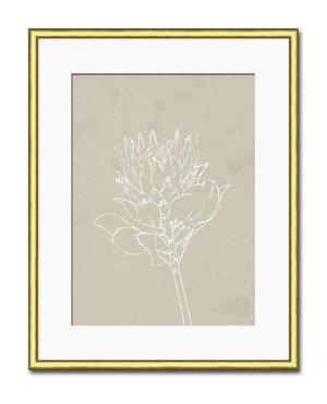 Obraz do salonu w stylu Boho kwiaty w kremie 21x26cm