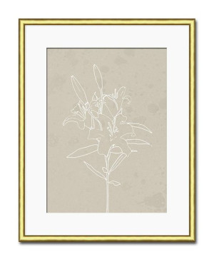 Obraz do salonu w stylu Boho kwiaty w kremie 21x26cm