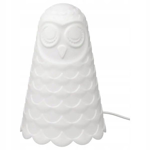 Lampa Stołowa Led Biała Sowa Na Baterie 23 Cm