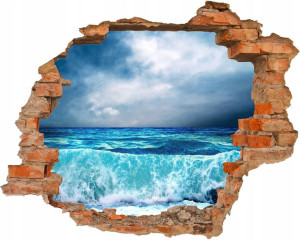 Fototapeta samoprzylepna FALA MORZE Dziura w ścianie EFEKT 3D 125x100cm