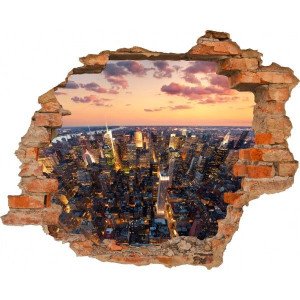 Fototapeta samoprzylepna NOWY JORK MANHATTAN Dziura w ścianie EFEKT 3D