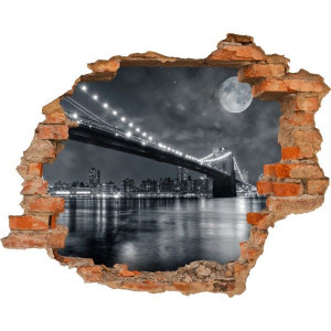 Fototapeta samoprzylepna NOWY JORK NOCĄ Dziura w ścianie EFEKT 3D