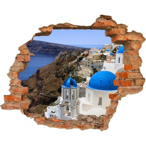 Fototapeta samoprzylepna SANTORINI GRECJA Dziura w ścianie EFEKT 3D