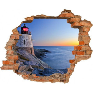 Fototapeta samoprzylepna LATARNIA MORSKA Dziura w ścianie EFEKT 3D