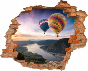 Fototapeta samoprzylepna BALONY NAD GÓRAMI Dziura w ścianie EFEKT 3D