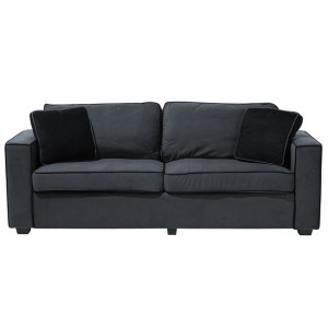 Sofa 3-osobowa welurowa ciemnoszara FALUN