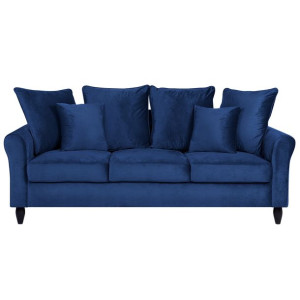 Sofa 3-osobowa welurowa ciemnoniebieska BORNHOLM