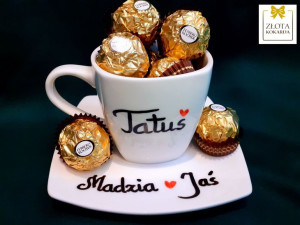 Filiżanka i talerzyk na Dzień Ojca + Ferrero Rocher