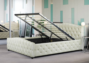 Łóżko Tapicerowane Z Materacem Welur 180x200 Sf892b Beż