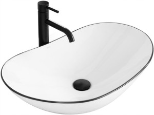 Umywalka Nablatowa Ceramiczna Royal Black Edge