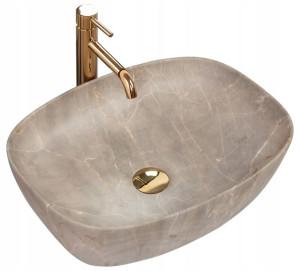 Umywalka Nablatowa Ceramiczna Freja Beige Beżowa