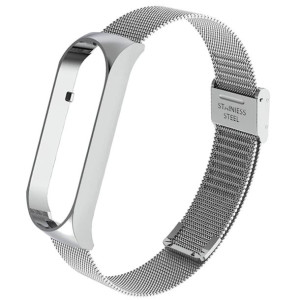 Opaska pasek stalowy do Xiaomi Mi Band 5 (Srebrny)