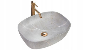 Umywalka Ceramiczna Nablatowa Freja Grey Szara
