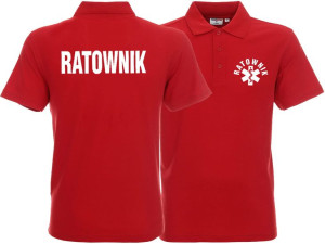 Koszulka Polo męska RATOWNIK czerwona