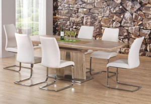 Duży nowoczesny rozkładany stół do jadalni 160÷220 cm dąb sonoma