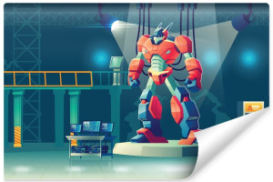 Fototapeta DEKORACYJNA dla Dzieci Laboratorium ROBOT 3D 270cm x 180cm