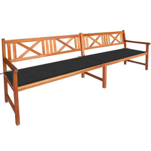 Ławka ogrodowa z poduszkami, 240 cm, lite drewno akacjowe