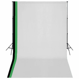 Lumarko Zestaw fotograficzny z 3 tłami z bawełny i ramą, 3x5 m