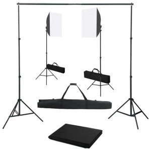 Lumarko Fotograficzny zestaw studyjny z lampami softbox i tłem