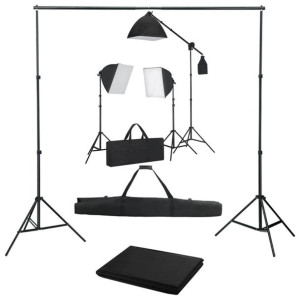 Lumarko Fotograficzny zestaw studyjny z lampami softbox i tłem