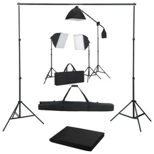 Lumarko Fotograficzny zestaw studyjny z lampami softbox i tłem