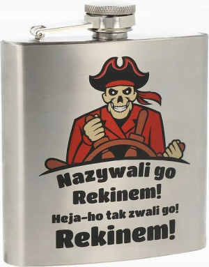 Metalowa Stalowa Piersiówka Butelka 150 Ml Nadruk