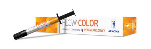 Flow-Color. światłoutwardzalny kompozyt do lakowania zębów. kolor pomarańcz