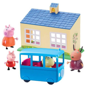 Świnka Peppa zestaw szkoła i autobus