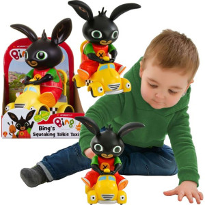 Królik Bing Figurka w żółtej taksówce samochód 18 cm