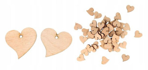 Serce Drewniane Serduszka Scrapki 2,4cm 50 Szt W2