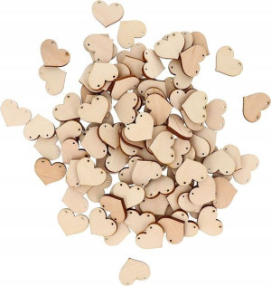 Serce Drewniane Serduszka Scrapki D 2,4cm 50szt W1
