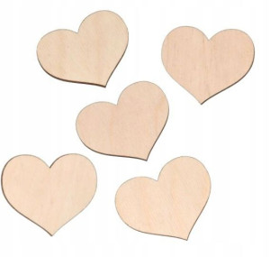 Serce Drewniane Serduszka Scrapki 6 Cm 5 Szt W1