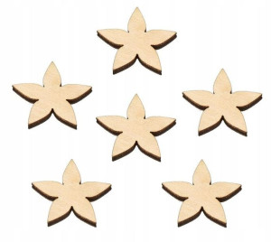 DREWNIANE scrapki KWIATKI DEKORACJA 10szt 1cm V1