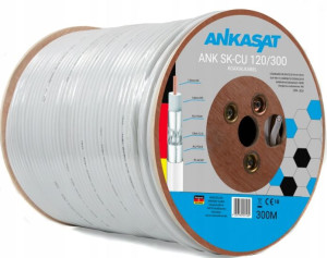 Kabel antenowy koncentryczny RG6 TV/SAT Miedź 100m