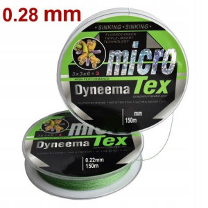 Plecionka wędkarska 150m Micro Tex Zielona 0,28 mm