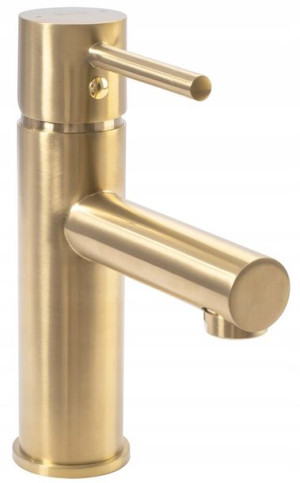 Bateria Umywalkowa Tess Gold Szczotkowana Niska