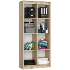 Regał Biurowy R 80cm Clp 8 Półek Dąb Sonoma